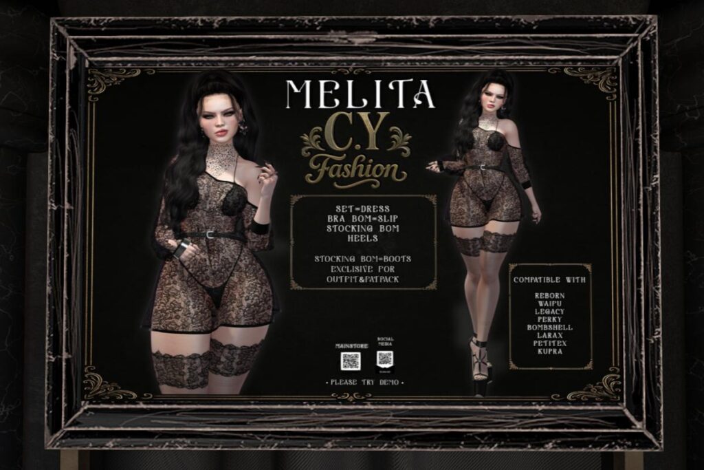 Melita Lace Dress - Inithium/Legacy/MaitreyaX/Reborn/+mods, L$230 each/L$1799 FP