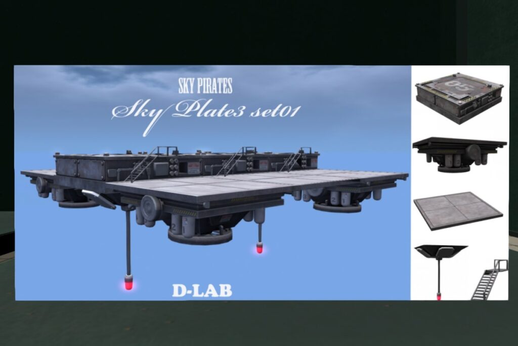 Sky Pirates My Plates Set	<a href="http://maps.secondlife.com/secondlife/D%20LAB/26/139/3000" target="_blank">Teleport</a>