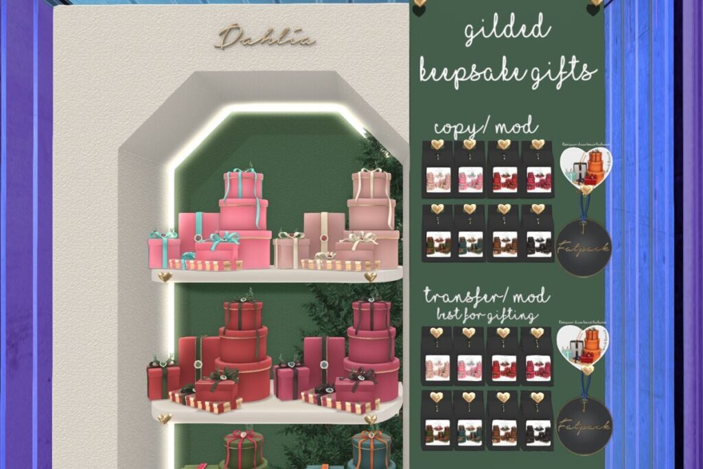 Gilded Keepsake Giftboxes, L$199 each/L$799 each FP