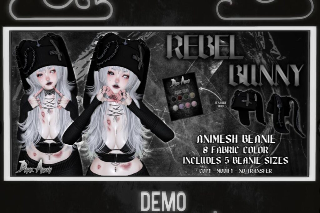 Rebel Bunny Animesh Beanie, L$499