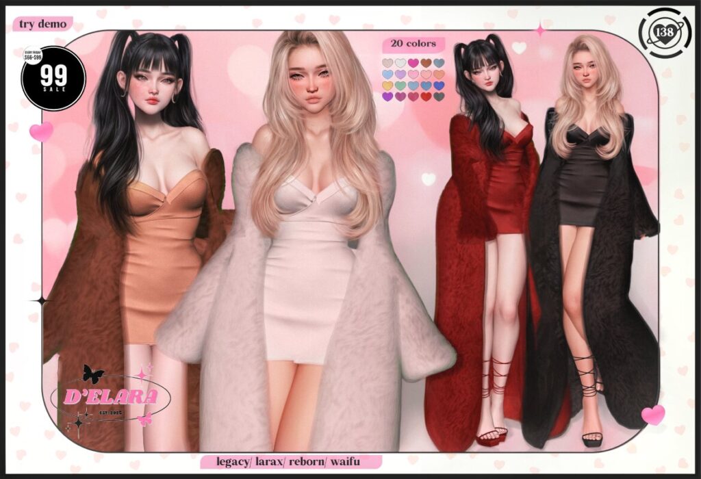 Outfit #138 - Legacy/MaitreyaX/Reborn/+mods	<a href="http://maps.secondlife.com/secondlife/Axell/191/97/2993" target="_blank">Teleport</a>