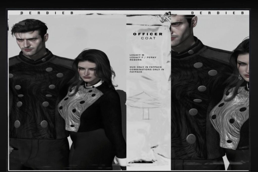 Officer Coat - Legacy F+M/Reborn/+mods, L$300 each/L$1199 FP