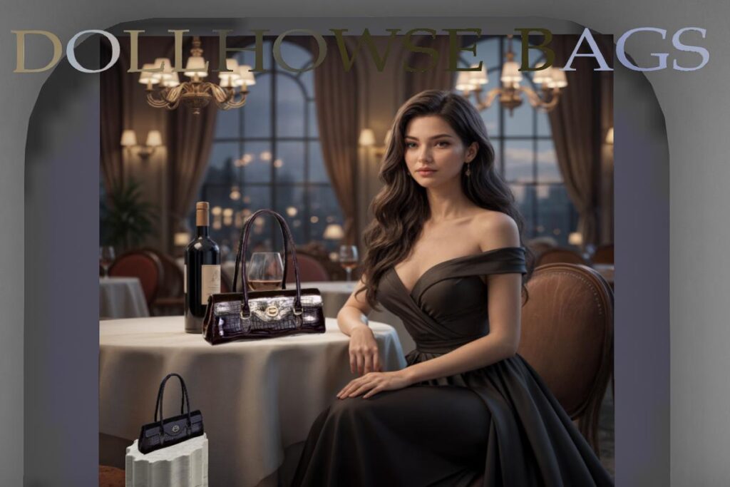 Black Croc Elongated Handbag, L$300