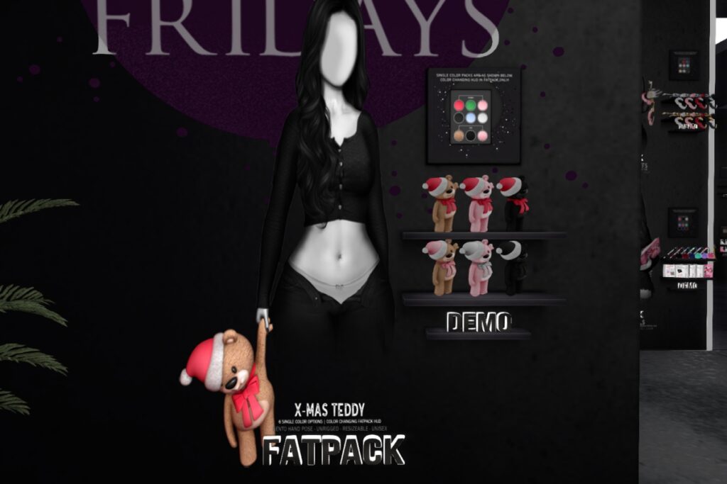 Xmas Teddy	&lt;a href=&quot;http://maps.secondlife.com/secondlife/Mug/91/232/33&quot; target=&quot;_blank&quot;&gt;Teleport&lt;/a&gt;