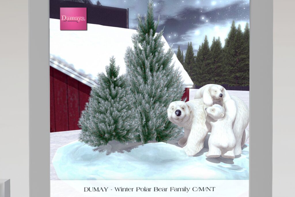 Winter Polar Bear Family Decor, L$169