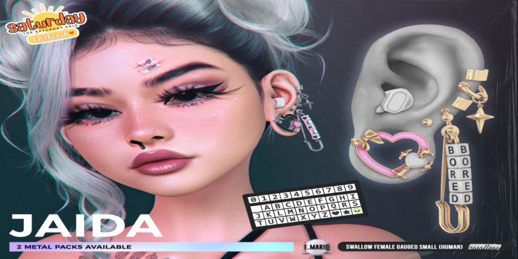 Jaida Earrings - Swallow Gauged Ears Small Female	&lt;a href=&quot;http://maps.secondlife.com/secondlife/xoxo/86/130/41&quot; target=&quot;_blank&quot;&gt;Teleport&lt;/a&gt;