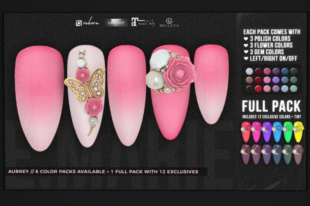 Aubrey Nails - GenX/Legacy/Maitreya/Reborn, L$299 each/L$1299 FP