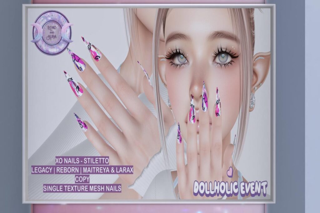 XO Stiletto Nail Set - Legacy/Maitreya/Reborn/+mods, L$150