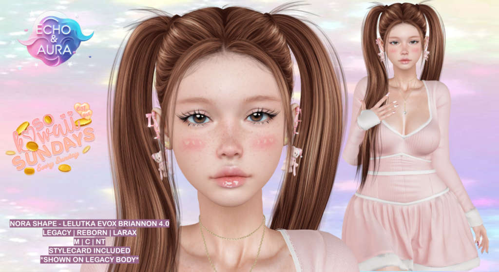 Nora Shape - EvoX Briannon/Legacy/MaitreyaX/Reborn	&lt;a href=&quot;http://maps.secondlife.com/secondlife/Coral%20Cove/161/236/2543&quot; target=&quot;_blank&quot;&gt;Teleport&lt;/a&gt;