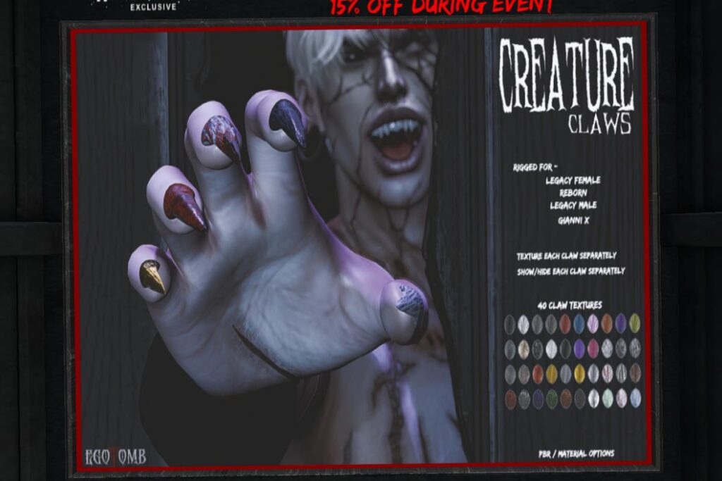 Creature Claws - GianniX/Legacy F+M/Reborn, L$339