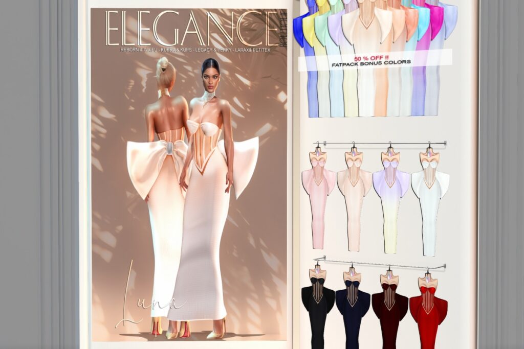 Luna Dress - Inithium/Legacy/MaitreyaX/Reborn/+mods, L$499 each/L$4490 FP