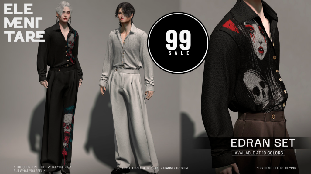 Edran Set - CZ Slim/Gianni/Jake/Legacy	&lt;a href=&quot;http://maps.secondlife.com/secondlife/Heartbreak/116/99/100&quot; target=&quot;_blank&quot;&gt;Teleport&lt;/a&gt;