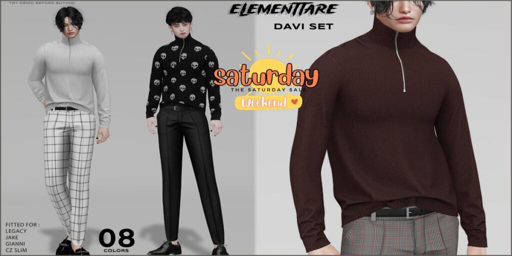 Denilson Set - CZ Slim/Gianni/Jake/Legacy	<a href="http://maps.secondlife.com/secondlife/Heartbreak/131/129/166" target="_blank">Teleport</a>