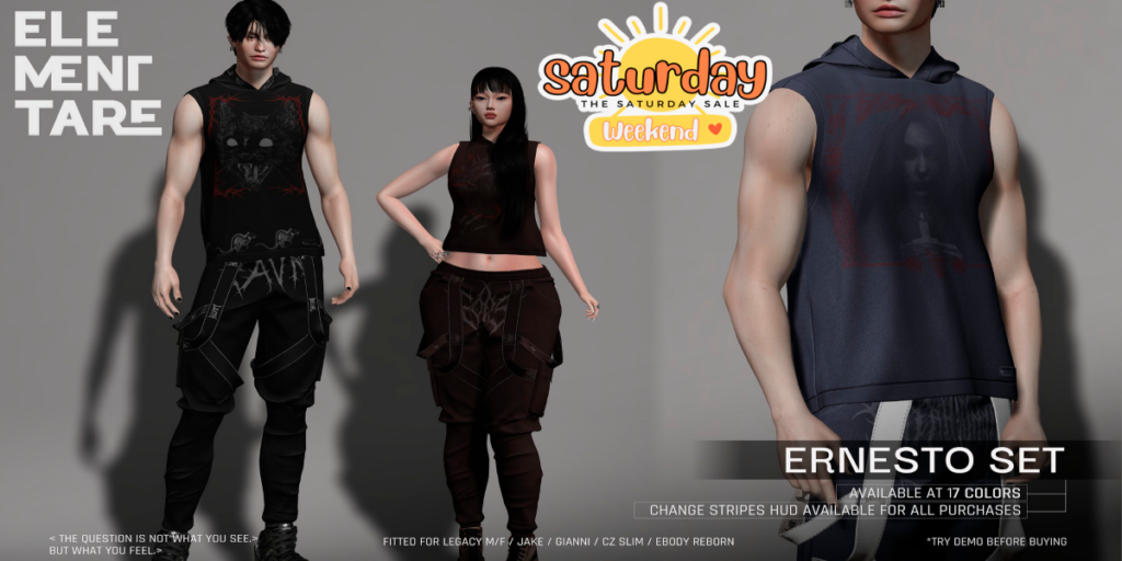 Ernesto Set - CZ Slim/Gianni/Jake/Legacy F+M/Reborn	&lt;a href=&quot;http://maps.secondlife.com/secondlife/Heartbreak/116/99/100&quot; target=&quot;_blank&quot;&gt;Teleport&lt;/a&gt;