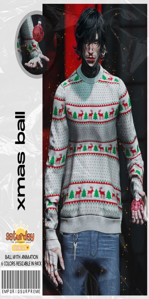 Xmas Ball Holdable	<a href="http://maps.secondlife.com/secondlife/Ember%20Island/115/27/3908" target="_blank">Teleport</a>