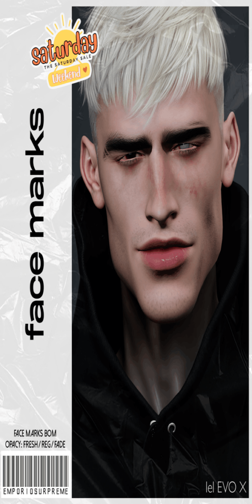 Face Marks Tattoo - EvoX	&lt;a href=&quot;http://maps.secondlife.com/secondlife/Ember%20Island/115/27/3908&quot; target=&quot;_blank&quot;&gt;Teleport&lt;/a&gt;