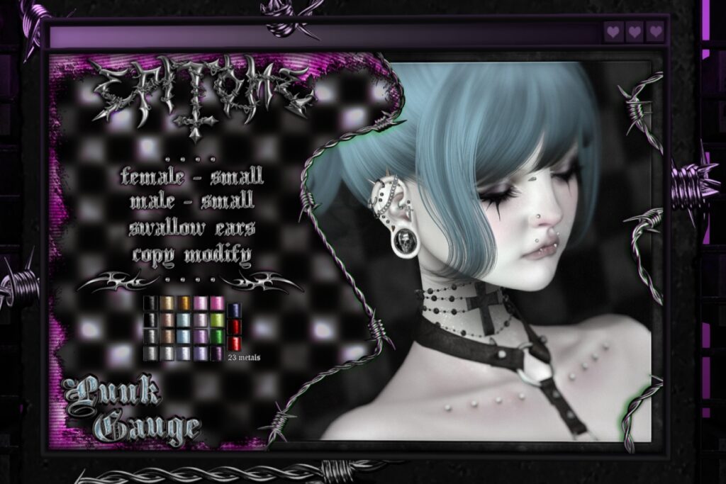 Punk Earrings - Swallow, L$225 each