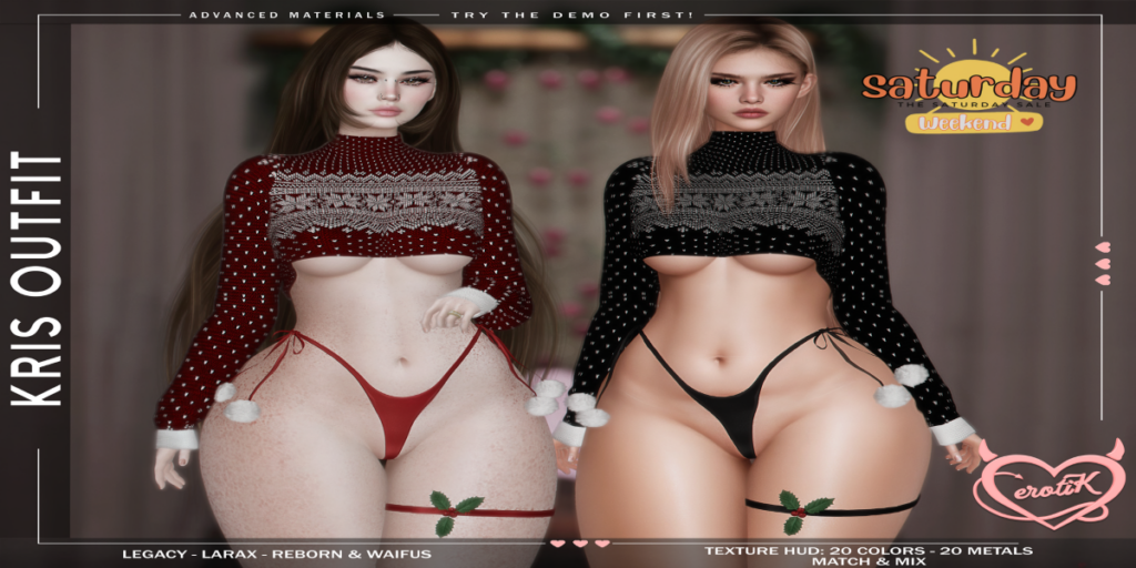 Kris Outfit - Legacy/MaitreyaX/Reborn/+mods	&lt;a href=&quot;http://maps.secondlife.com/secondlife/WIP/110/141/1501&quot; target=&quot;_blank&quot;&gt;Teleport&lt;/a&gt;