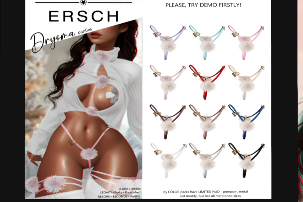 Dryoma Panties - Legacy/MaitreyaX/Reborn/+mods, L$215 each/L$999 FP