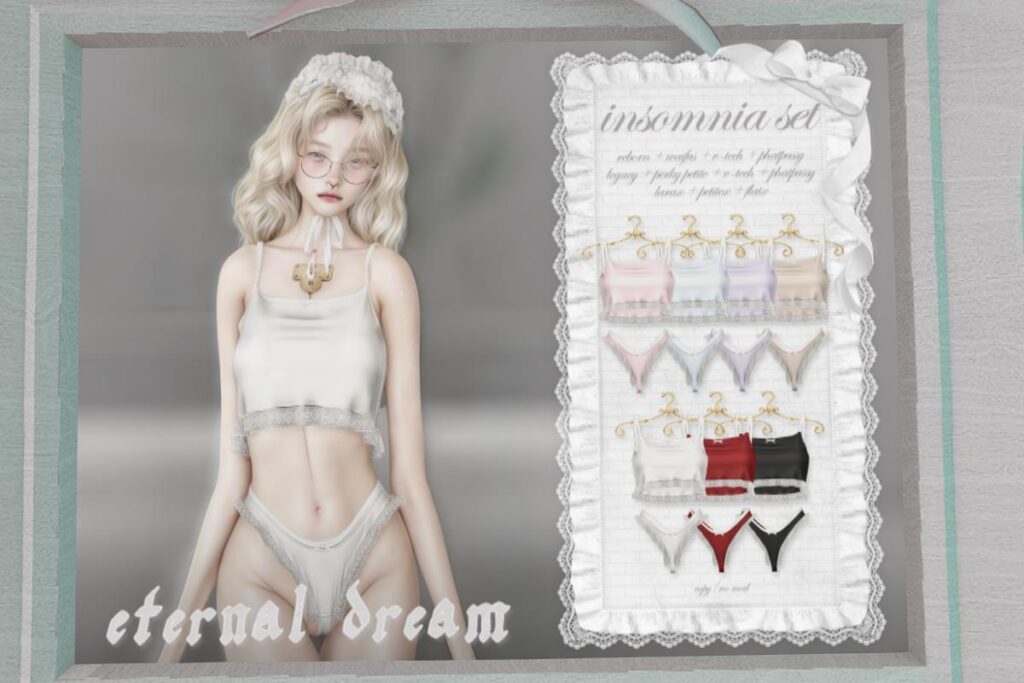 Insomnia Set - Legacy/MaitreyaX/Reborn/+mods, L$299 each/L$850 FP