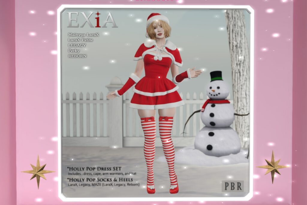 Holly Pop Dress, Socks &amp; Heels - Legacy/MaitreyaX/Reborn/+mods, L$380-L$480 each