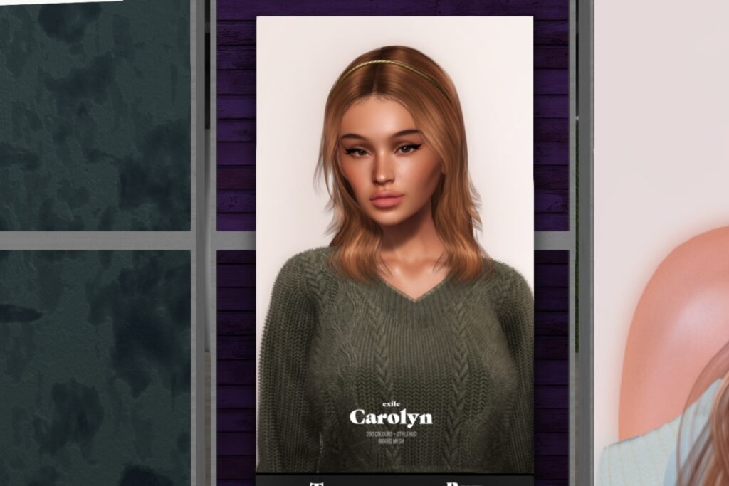 Carolyn Hair	<a href="http://maps.secondlife.com/secondlife/Exile/140/100/24" target="_blank">Teleport</a>