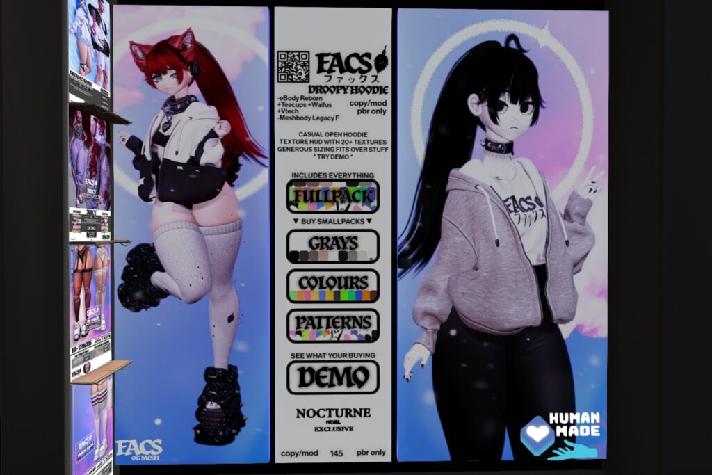 Droopy Hoodie - Legacy/Reborn/+mods, L$650 each/L$1400 FP