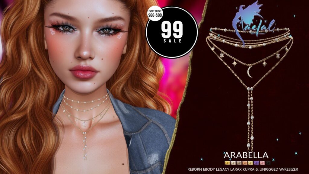 Arabella Necklaces - Inithium/Legacy/MaitreyaX/Reborn/Unrigged	<a href="http://maps.secondlife.com/secondlife/Cult%20Coven/69/145/21" target="_blank">Teleport</a>