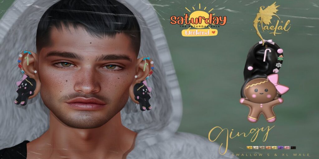 Gingy Earring - Swallow Gauged S+XL M	&lt;a href=&quot;http://maps.secondlife.com/secondlife/Cult%20Coven/69/145/21&quot; target=&quot;_blank&quot;&gt;Teleport&lt;/a&gt;
