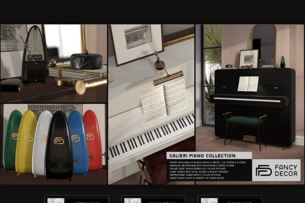 Salieri Piano Collection, L$150 - L$500 each/L$1200 FP