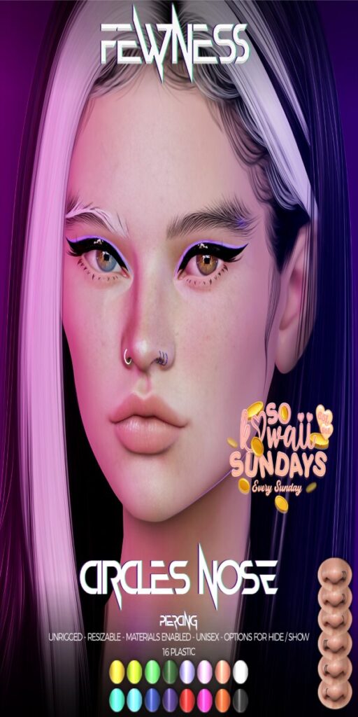 Circles Nose Piercing	&lt;a href=&quot;http://maps.secondlife.com/secondlife/Moonstar/141/89/43&quot; target=&quot;_blank&quot;&gt;Teleport&lt;/a&gt;