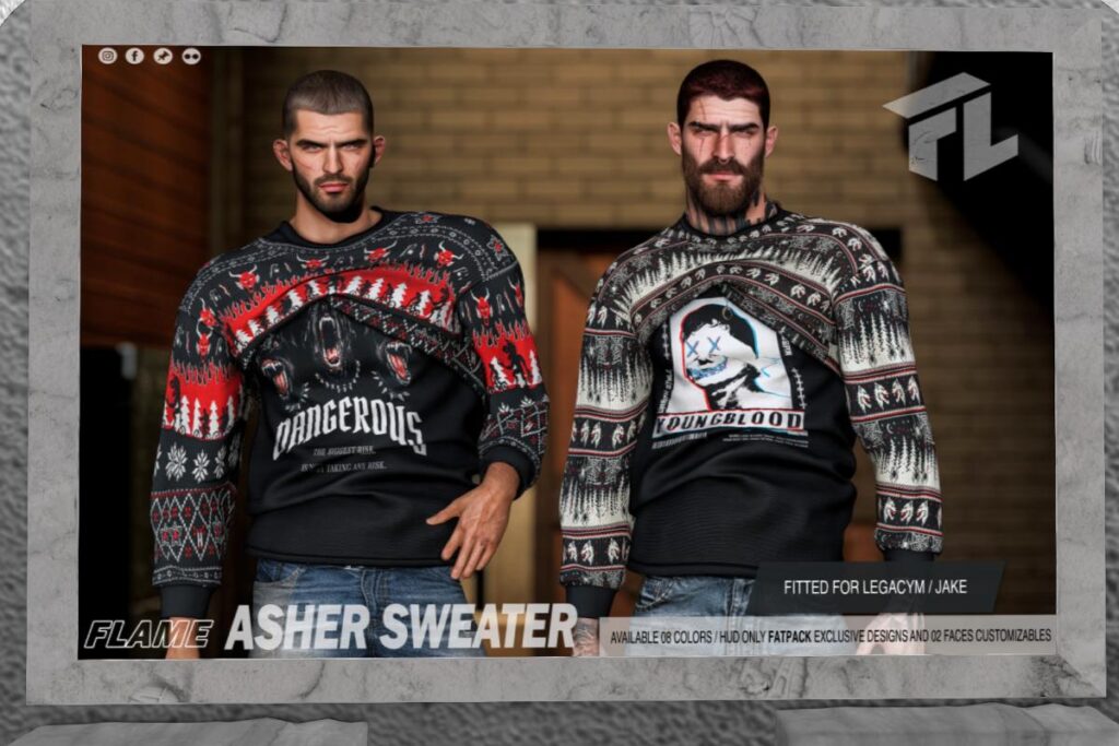 Asher Sweater - Jake/Legacy, L$90 each/L$499 FP