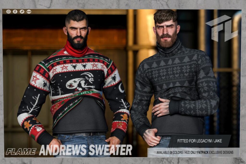 Andrews Sweater - Jake/Legacy, L$90 each/L$499 FP