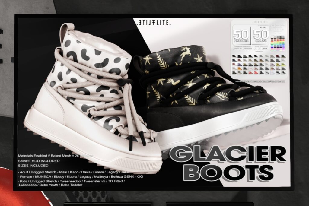 Glacier Boots - See ad for fits, L$299 each/L$1699 FP