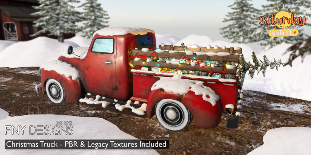 Christmas Truck Decor	&lt;a href=&quot;http://maps.secondlife.com/secondlife/Fallen%20New%20York/119/135/2154&quot; target=&quot;_blank&quot;&gt;Teleport&lt;/a&gt;