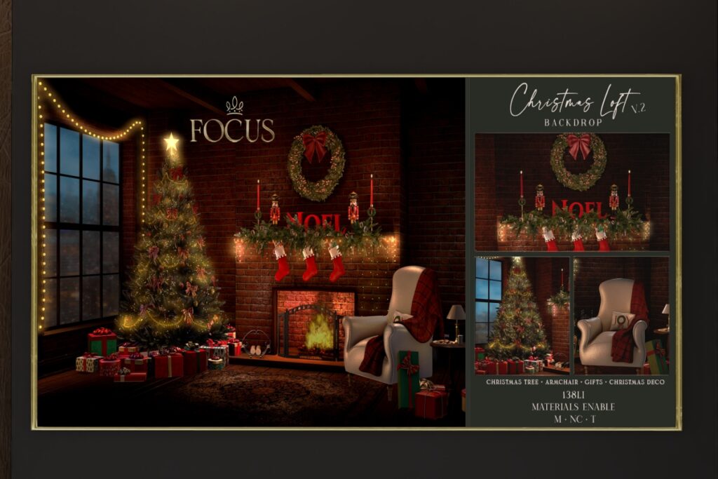 Christmas Loft Backdrop V2, L$788
