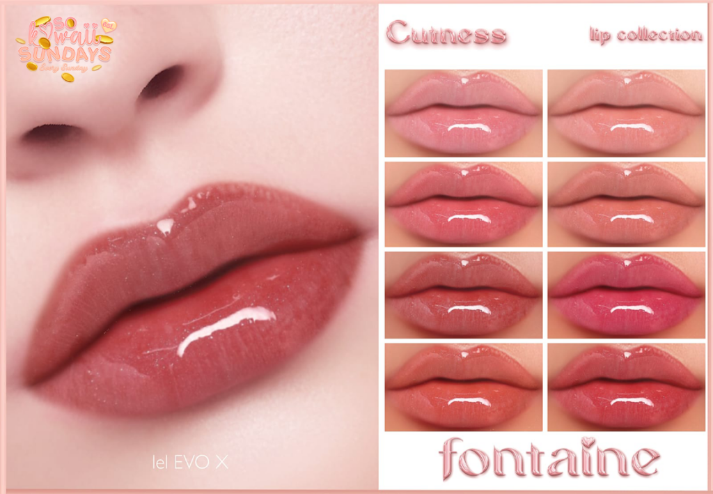 Cuteness Lip Collection - EvoX	&lt;a href=&quot;https://maps.secondlife.com/secondlife/VELOUR/66/140/83&quot; target=&quot;_blank&quot;&gt;Teleport&lt;/a&gt;