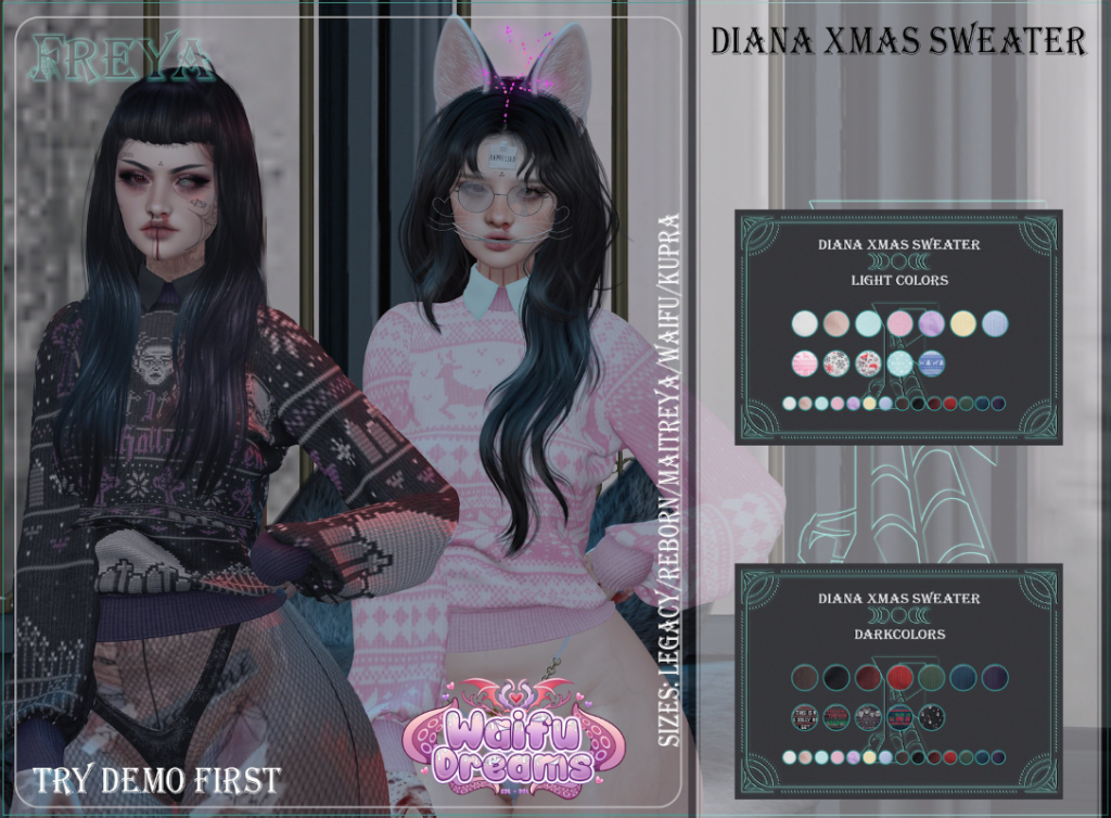 Diana Xmas Sweater - Inithium/Legacy/Maitreya/Reborn/+mods