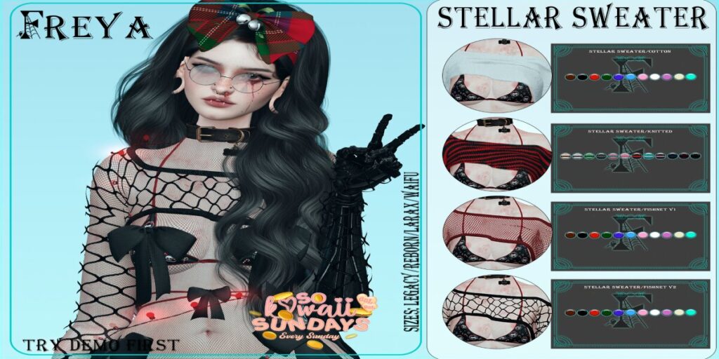 Stellar Sweater - Legacy/MaitreyaX/Reborn/+mods	&lt;a href=&quot;https://maps.secondlife.com/secondlife/Daisy/13/29/1168&quot; target=&quot;_blank&quot;&gt;Teleport&lt;/a&gt;