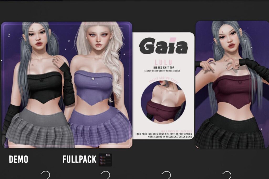 Lulu Top - Legacy/Reborn/+mods, L$90 each/L$669 FP