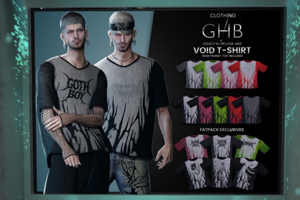 Void T-Shirt - Jake/Legacy, L$249 each/L$1499 FP
