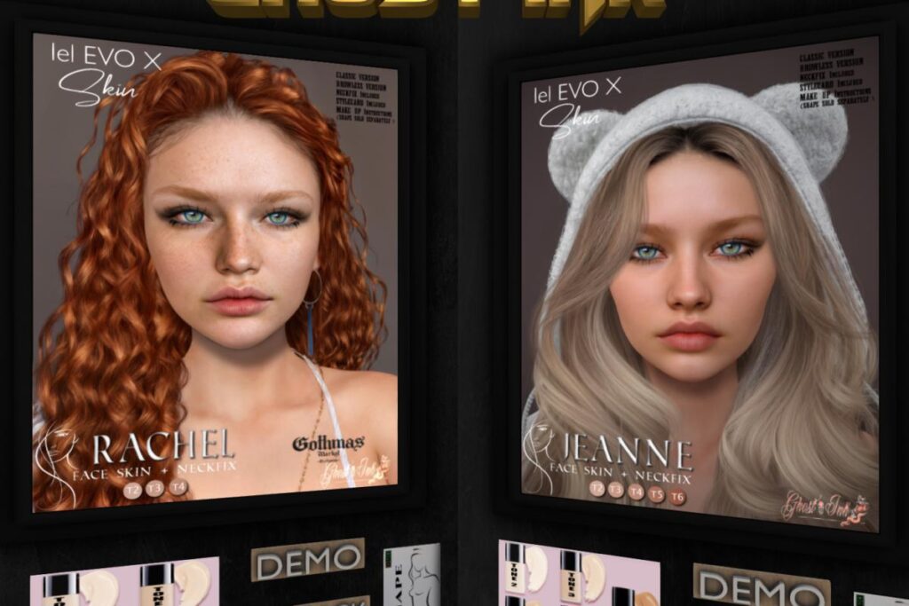 Rachel Skin - Evo X, L$390 each/L$999 FP | Jeanne Skin - Evo X, L$390 each/L$1490 FP