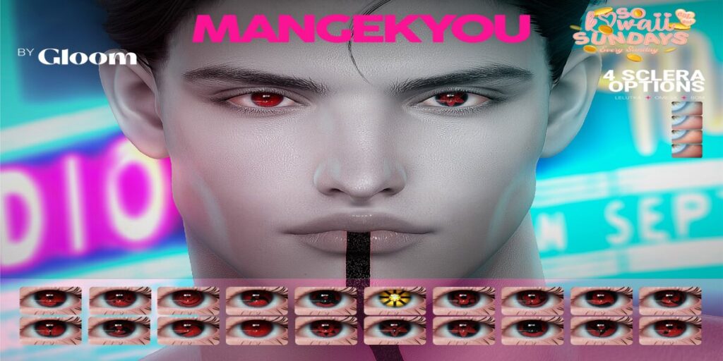 Mangekyou Eyes - BOM/EvoX/Omega	<a href="http://maps.secondlife.com/secondlife/Moonstar/141/89/43" target="_blank">Teleport</a>