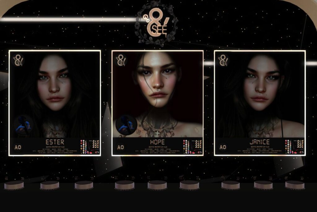 Ester, Hope and Janice Animations, L$120 each/L$2500 each A/O