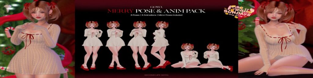 Merry Poses &amp; Animations	<a href="http://maps.secondlife.com/secondlife/Dear/19/131/753" target="_blank">Teleport</a>