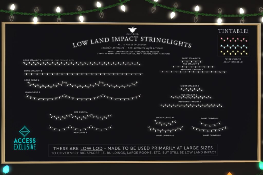 Low Land Impact Stringlights, L$299 FP