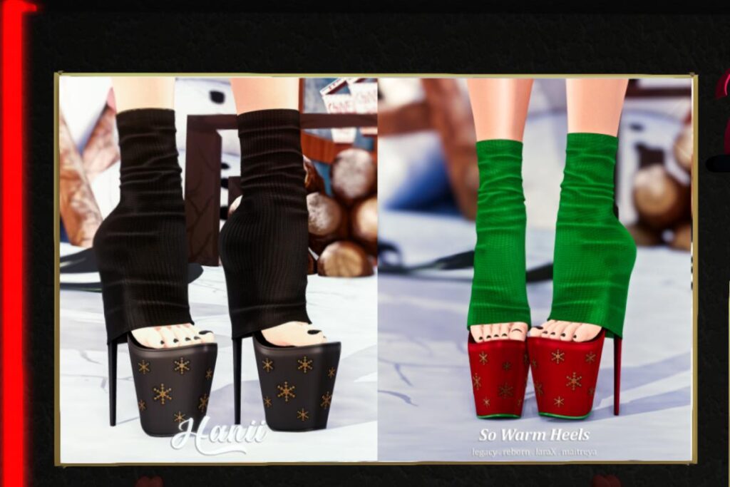 So Warm Heels - Legacy/Maitreya/Reborn/+mods, L$299 each/L$999 FP
