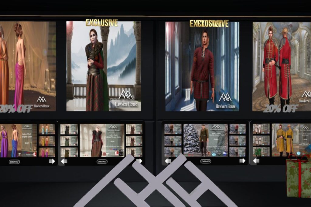 Men's Mesh Yuletide Cymru Tunic - Belleza/Legacy/Slink+mods, L$300 | Ladies Mesh Yuletide Gown - Belleza/Legacy/MaitreyaX/Slink/Tonic+mods, L$300