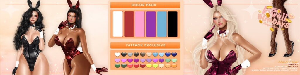 Usagi Set - Inithium/Legacy/Reborn/+mods	<a href="http://maps.secondlife.com/secondlife/Winterfell%20North/138/96/27" target="_blank">Teleport</a>