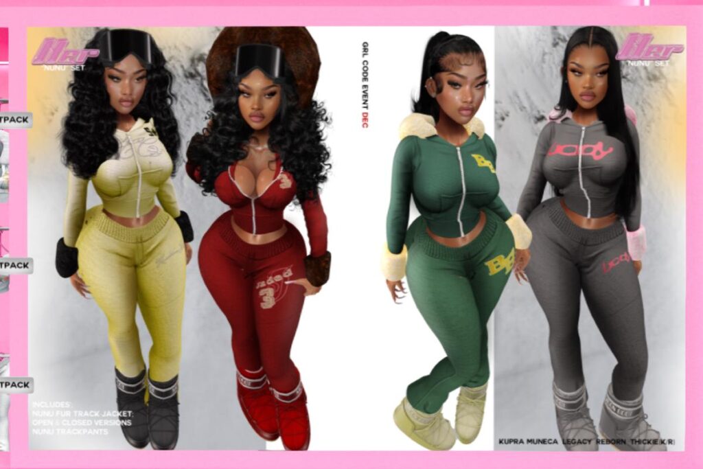 Nunu Jacket, Zipped Jacket and Track Pants - Inithium/Legacy/Reborn/Yentements/+mods, L$350 each/L$1399 each FP